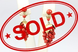 KLIPSY WINOGRONA KORAL SZLACHETNY SREBRO