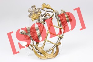 KLAMRA ART NOUVEAU KOBIETA Z KWIATEM