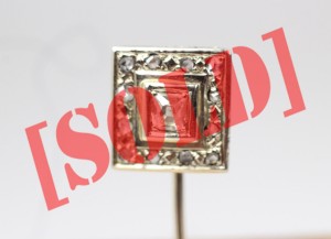 ZŁOTA SZPILA ART DECO Z DIAMENTAMI