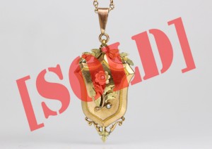 XIX WIECZNY  MEDALION ZŁOTO DOUBLE PERŁY