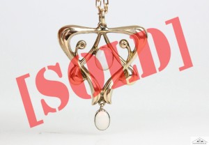 ZAWESZKA SECESYJNA-1903-DEAKIN & FRANCIS ZŁOTO OPALE