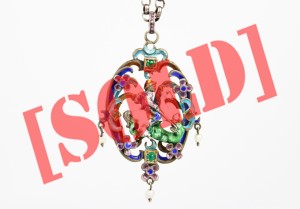 NEORENESANSOWA ZAWIESZKA ŚWIĘTY JERZY I SMOK SREBRO EMALIA