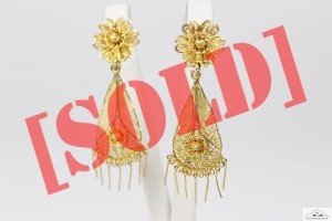 PORTUGALSKIE FILIGRANOWE KOLCZYKI ZŁOCONE SREBO 