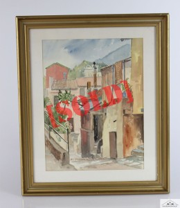 BODO VAN CAMPENHAUSEN 1950 AKWARELA