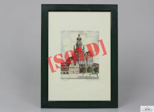 STARGARD SZCZECIŃSKI GRAFIKA KOLOROWANA AKWAFORTA