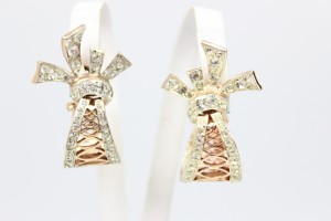 PRZEBOGATE KLIPSY ART DECO SREBRO ZŁOCONE