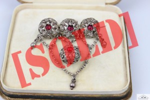 NEORENESANSOWA BROSZKA FILIGRAN SREBRO