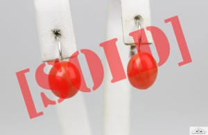 KOLCZYKI Z KORALEM SZLACHETNYM SREBRO