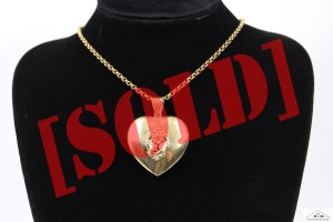 MASYWNA ZAWIESZKA SERCE SREBRO ZŁOCONE