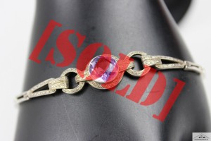 BRANSOLETKA ART DECO SREBRO 835 AMETYST