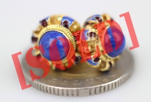 KOLCZYKI FILIGRAN LAPIS LAZULI SREBRO CHINKA