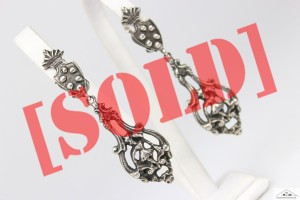 SECESYJNE AŻUROWE  KLIPSY SREBRO