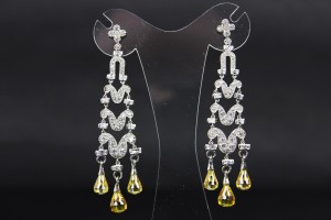 KOLCZYKI WIECZOROWE CHANDELIER SREBRO KRYSZTAŁY