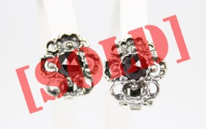 PRZEDWOJENNE KOLCZYKI Z GRANATAMI SREBRO 835