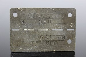 EARLY WWII GERMAN POW DOG TAG FROM TRANSIT CAMP