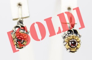 DELIKATNE KOLCZYKI Z GRANATAMI SREBRO