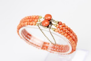 TRZYRZĘDOWA BRANSOLETKA KORAL SZLACHETNY