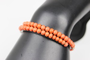 DELIKATNA BRANSOLETKA Z KORALEM Z PRZEŁOMU WIEKÓW