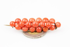 UROCZA BROSZKA Z KORALEM SZLACHENTM 