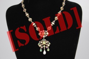 BOGATY NASZYJNIK AUSTRO WĘGRY SREBRO ZŁOCONE