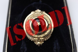 ANTYCZNA BROSZKA BIEDERMEIER ZŁOTO SREBRO