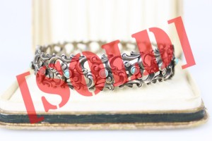 AŻUROWA BRANSOLETKA Z TURKUSAMI SREBRO