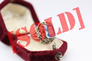 PIERŚCIONEK WCZESNE ART DECO SREBRO R18