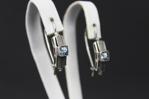 ELEGANCKIE KOLCZYKI ART DECO SREBRO 